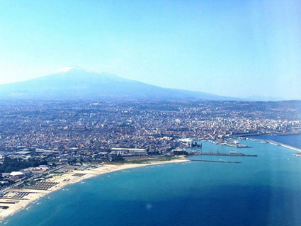 Pictures of Catania (view on the city of Catania and on Mount Etna)