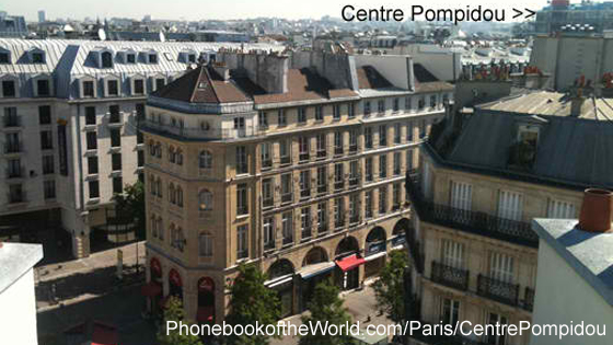 Centre Pompidou vue des tôits de la Cremerie de Paris