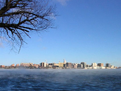 Pictures of Madison (Madison skyline with Capitol seen from Lake Monoa)